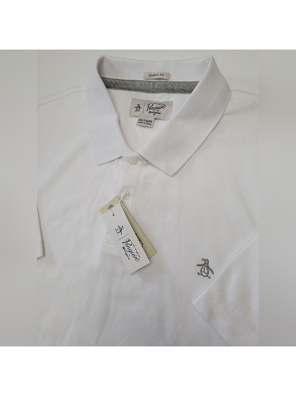 NEW Original Penguin Pique Cotton Men's XXL 2XL Polo Shirt Bright White NWT